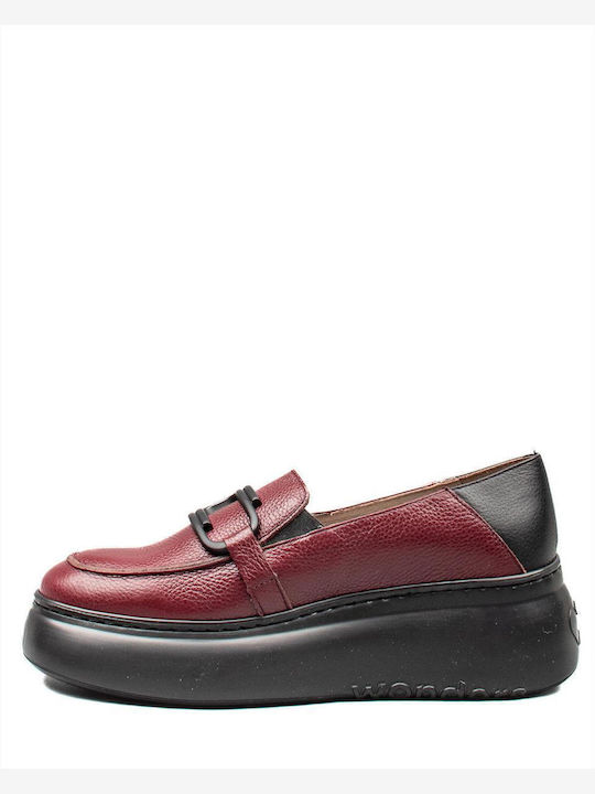 Δερμάτινα Γυναικεία Loafers σε Κόκκινο Χρώμα