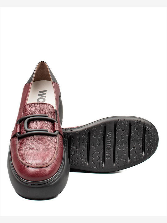 Δερμάτινα Γυναικεία Loafers σε Κόκκινο Χρώμα