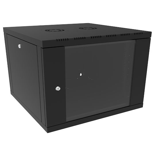 Canovate Монтиран на стена Рак кабинет 6U 60x60см Черен WS3O-9-0666A