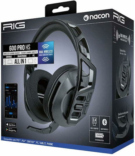 Nacon RIG 600 PRO HS Ασύρματο Over Ear Gaming Headset με σύνδεση Bluetooth