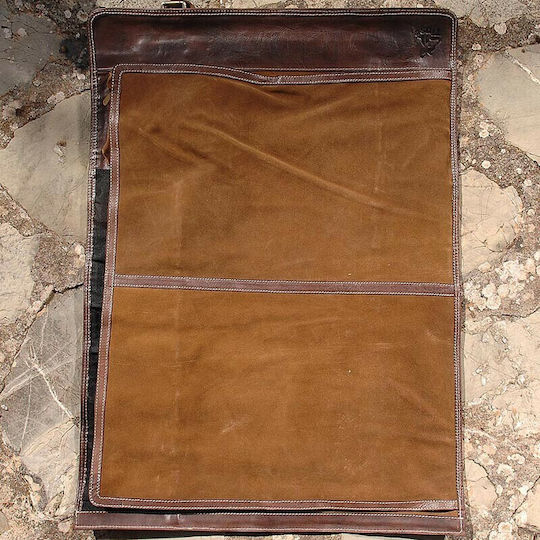 Tips Knives Case Fabric Brown leather bag with olive canvas