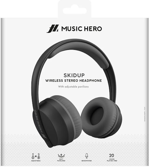 SBS Music Hero Skidup Безжични Bluetooth On Ear Слушалки с 20 часа Работа Черни