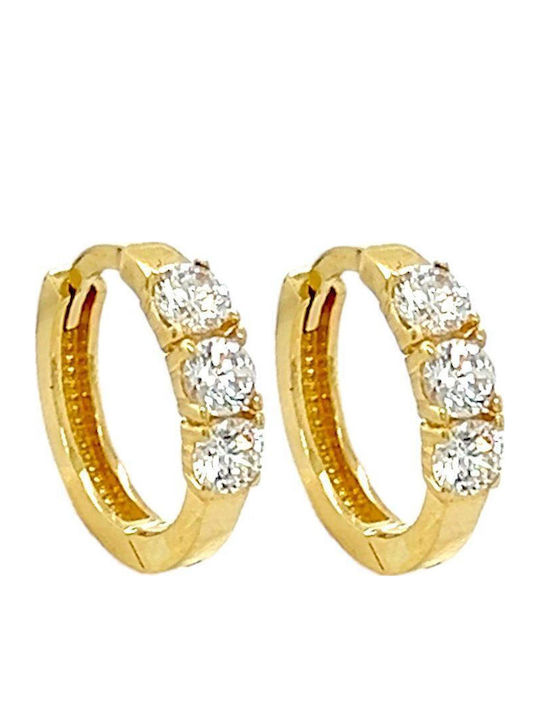 Xryseio Kids Earrings with Stones from Gold 9K