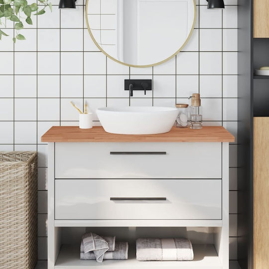 vidaXL Wood Countertop without Sink L100xW50xH2.5cm Beech wood solid wood