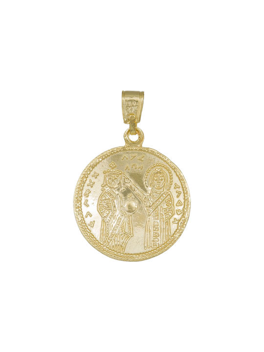 Pendant Kids Talisman Double Sided Constantine from Gold 14K PK51