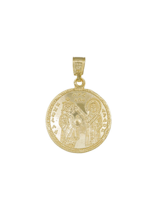 Pendant Kids Talisman Double Sided Constantine from Gold 14K PK41