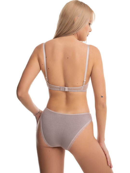 Closet22 Spitzen Unterwäsche-Set für Damen BH mit Schlupf Vizon