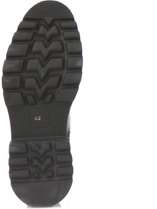 Leather Black Men's Boots with Zipper