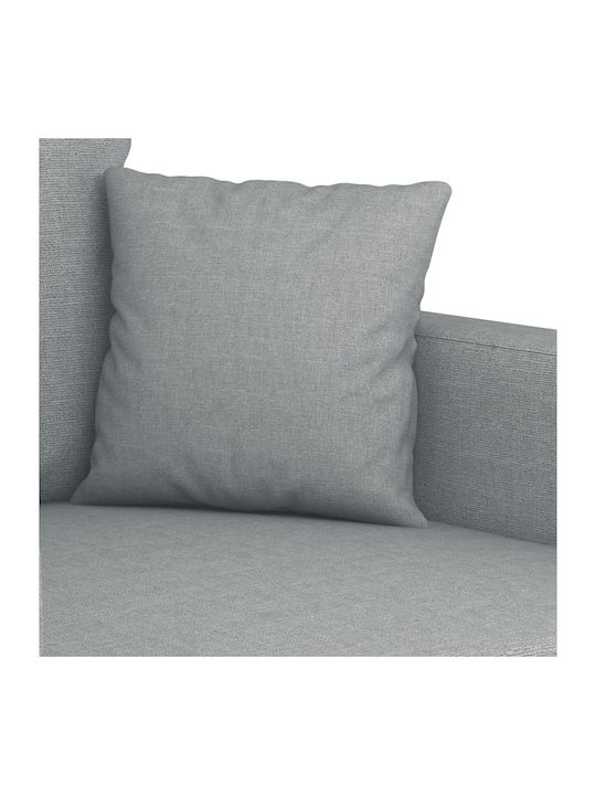 Living Room Furniture Set 3-Seater & 2-Seater & Stool Gray