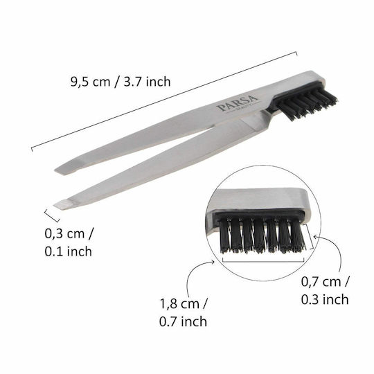 Parsa Eyebrow Tweezer with Slanted Nose Silver