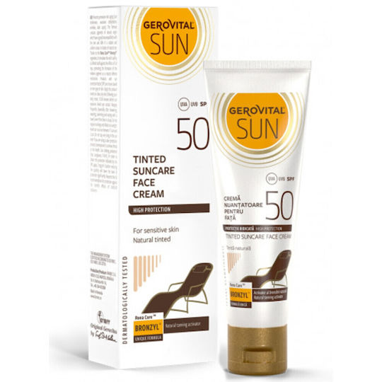 Gerovital Tinted Cream Sunscreen Cream Face SPF50 with Color 50ml