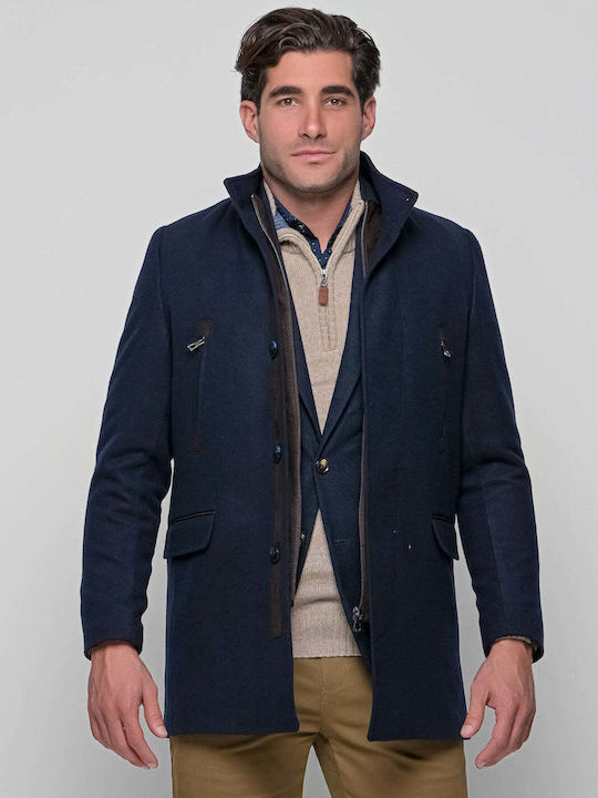 Lexton Men's Half Coat Blue