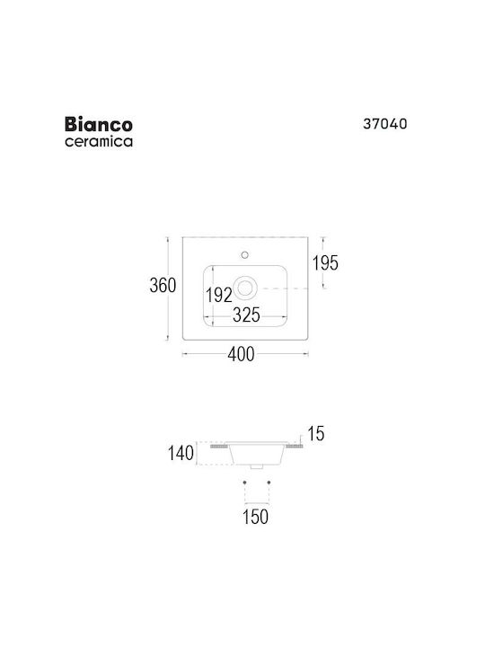 Bianco Ceramica Flat Επικαθήμενος Νιπτήρας Πορσελάνης 40x36cm Bianco Ceramica