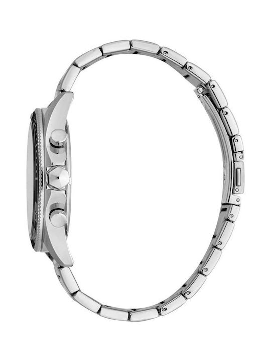 Just Cavalli Uhr Chronograph Batterie mit Silber Metallarmband