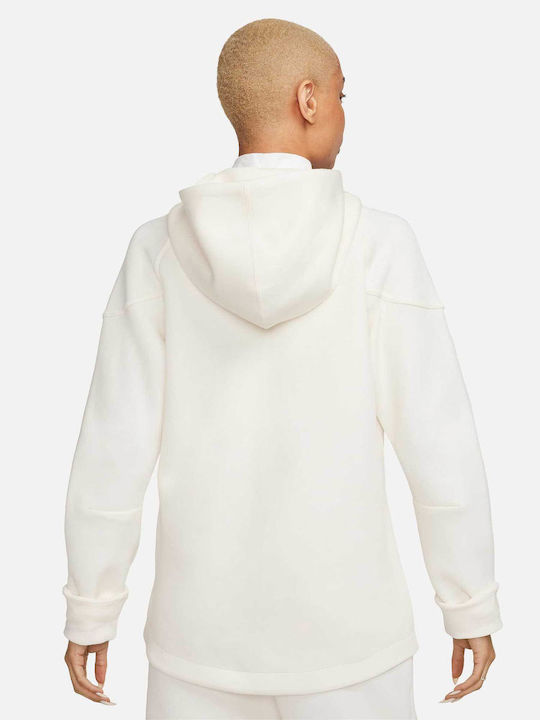 Nike Tech Fleece Windrunner Γυναικεία Ζακέτα Φούτερ με Κουκούλα Beige