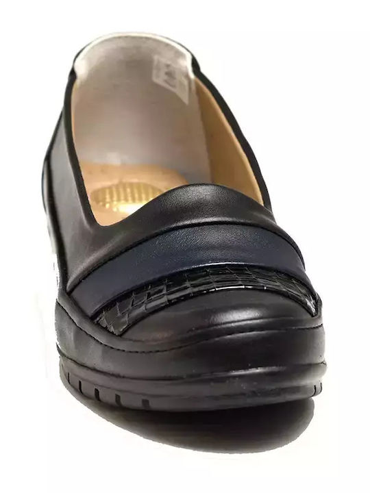 Ανατομικά Γυναικεία Slip-On από Συνθετικό Δέρμα Μαύρα