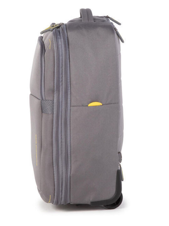 Mandarina Duck Smile And Go Cabin Fabric Gray Suitcase With 4 Wheels Height 52cm