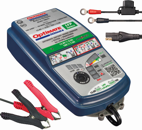 Tecmate Optimate LFP Select 4S Зарядно и поддържач за автомобилна батерия 9A/5S 7A