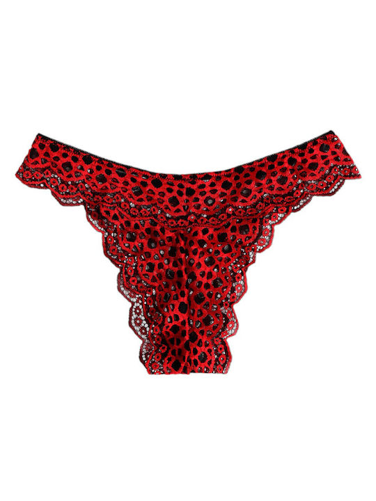 Admas Women's Slip with Lace Red