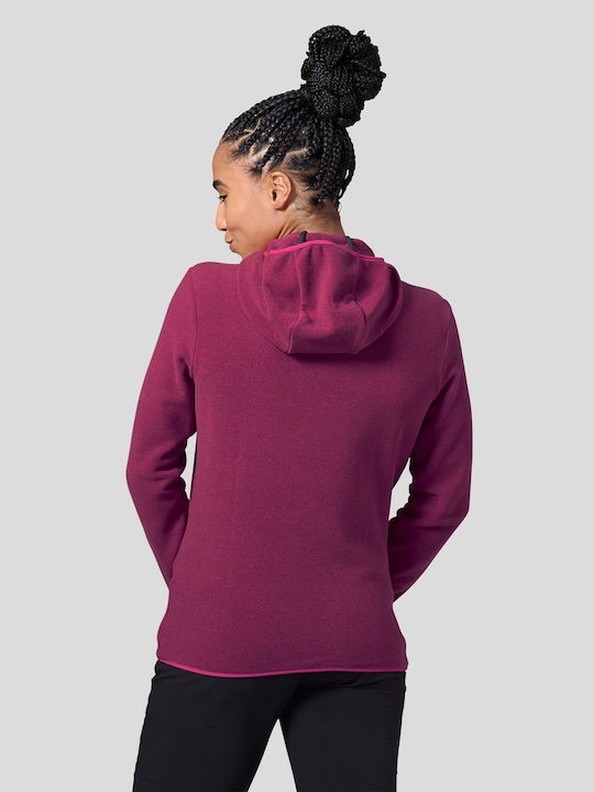 Fleece Γυναικεία Ζακέτα σε Κόκκινο Χρώμα