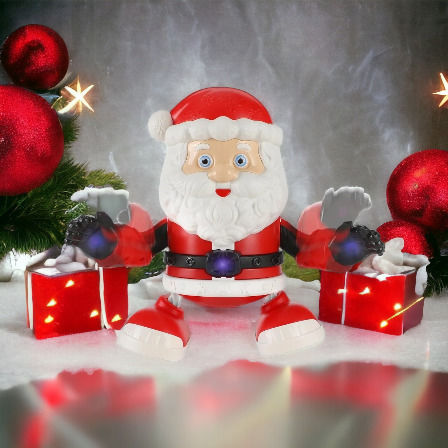 Leuchtender Dekorativer Weihnachtsmann Batterie mit Musik Rot Heiliger