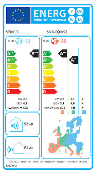 Sendo Ikaros Κλιματιστικό Inverter 12000 BTU A+++/A++ με WiFi και Αθόρυβη Λειτουργία