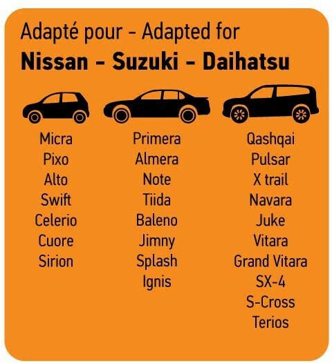 3Lines Satz Vorder- und Hintermatten 4Stück aus Teppichboden Nissan / Suzuki / Daihatsu Schwarz