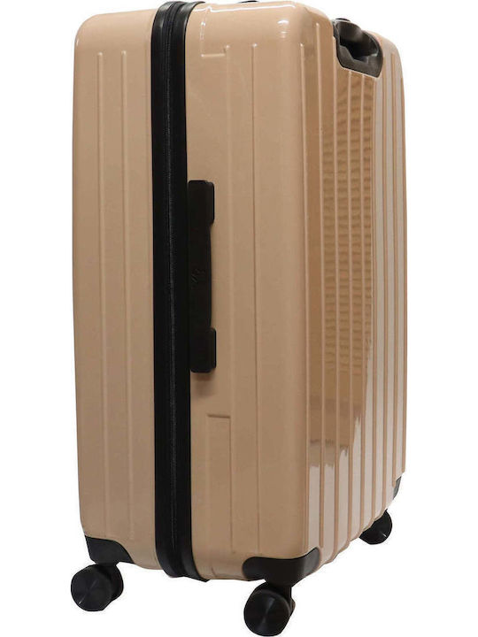 Y Not? Großer Hart-Reise Koffer Beige mit 4 Räder Höhe 72cm