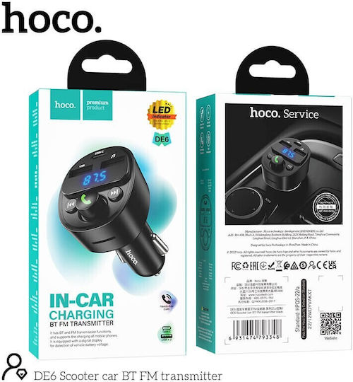 Hoco FM Transmitter Αυτοκινήτου DE6 mit Bluetooth / USB / MicroSD