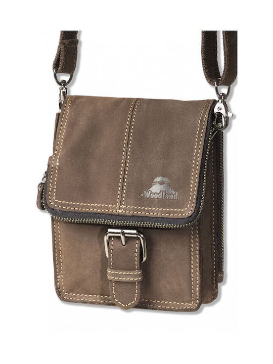 Woodland Leder Herrentasche Schulter / Crossbody Braun