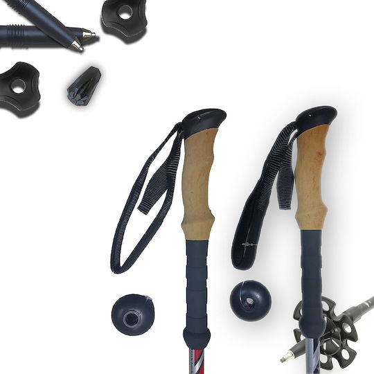 Alpin Trailhunter Ii Телескопични Трекинг бастуни Алуминиеви 2 броя Черен