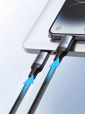 Joyroom SA21-1T2 Braided USB to Lightning / Type-C Cable Μαύρο 1.5m