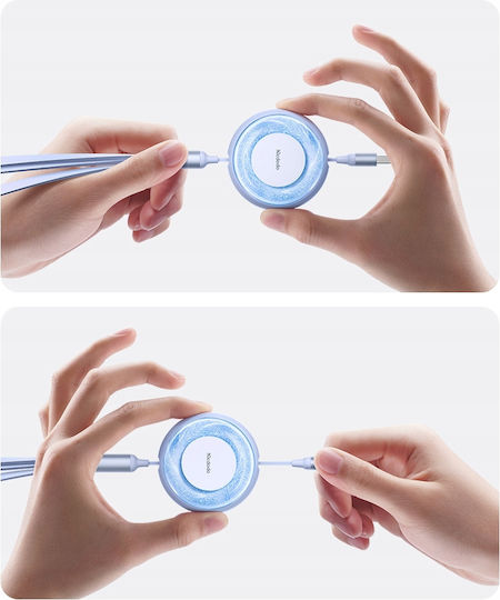 Mcdodo Flat / Retractable USB to Lightning / Type-C / micro USB Cable Μαύρο (CA-3730)