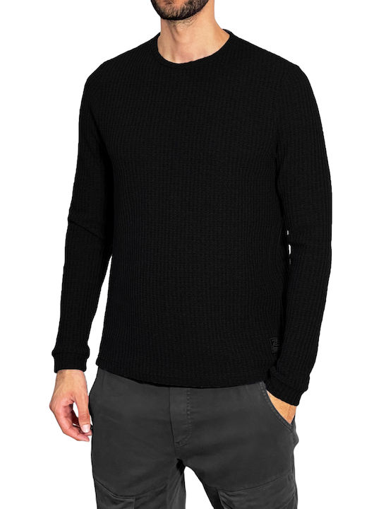 3Guys Herren Langarm-Pullover BLACK