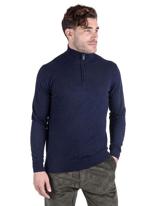 Markup Men's Long Sleeve Blouse with Zipper BLUE