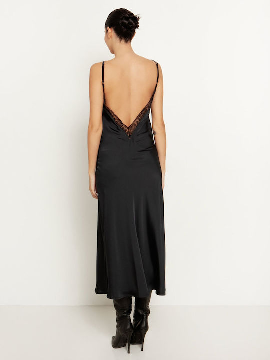 Toi&Moi Midi Κομπινεζόν Φόρεμα Μαύρο