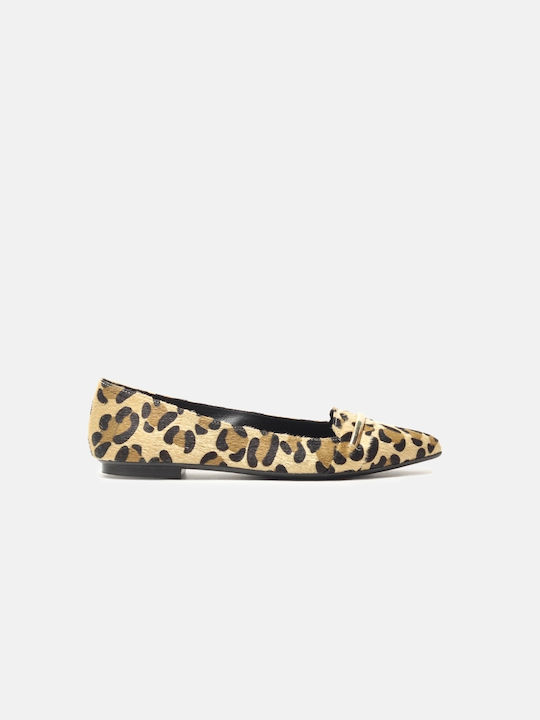 InShoes Suede Leopard Ballerinas Yellow