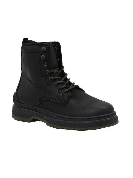 Jeep Men's Leather Military Boots Black