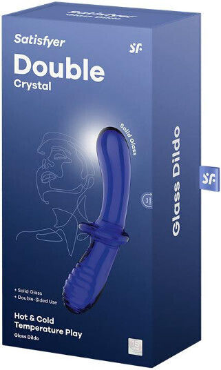 Satisfyer Double Crystal Γυάλινο Dildo Μπλε