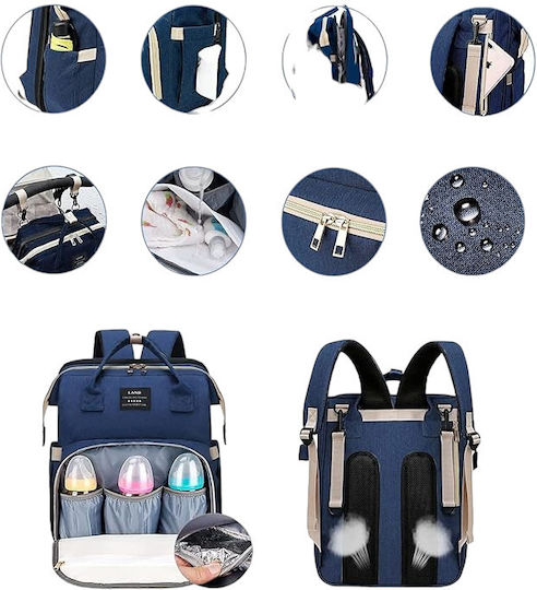 Queen Mother Queen Mother Wickeltasche Rucksack Land Blauen 31cm