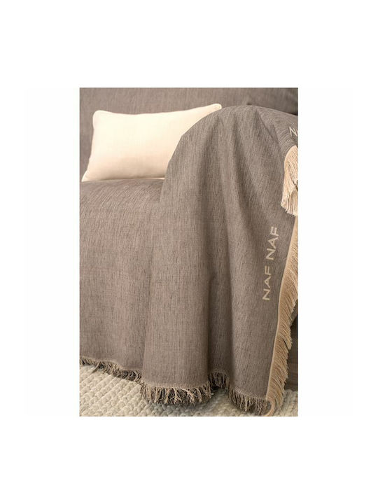 Naf Naf Highline Ριχτάρι Τριθέσιου Καναπέ Chenille 180x300εκ. Brown-Grey