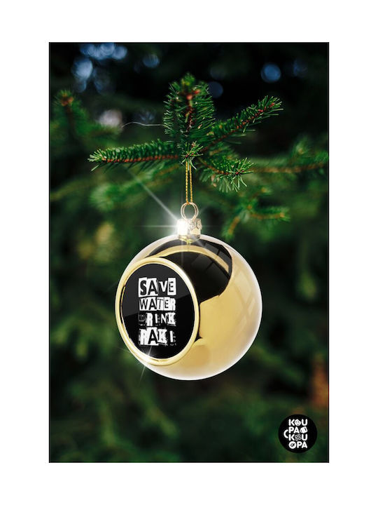 Save Water Christmas Ball Ornament Gold