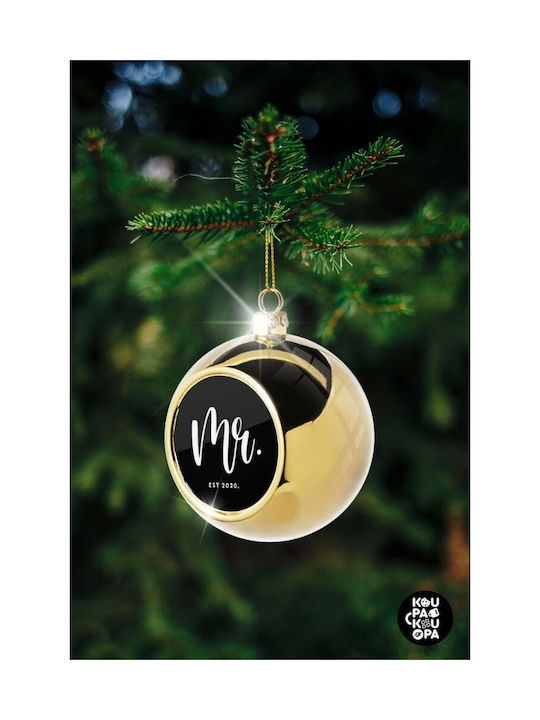 Mr & Mrs (mr) Christmas Ball Ornament Gold