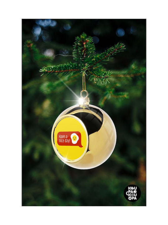 Have A Nice Day Emoji Weihnachtshänger Kugel Ornament Gold