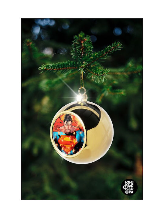 Superman Angry Christmas Ball Ornament Gold