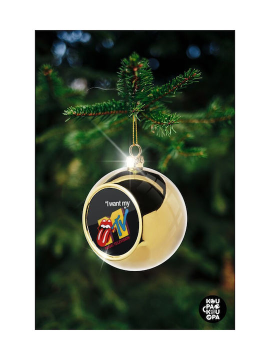 I Want My Mtv Weihnachtshänger Kugel Ornament Gold