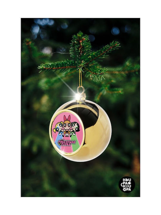 The Powerpuff Girls Ornament de Crăciun Bilă Aur cu Pulbere de Aur cu Paiete