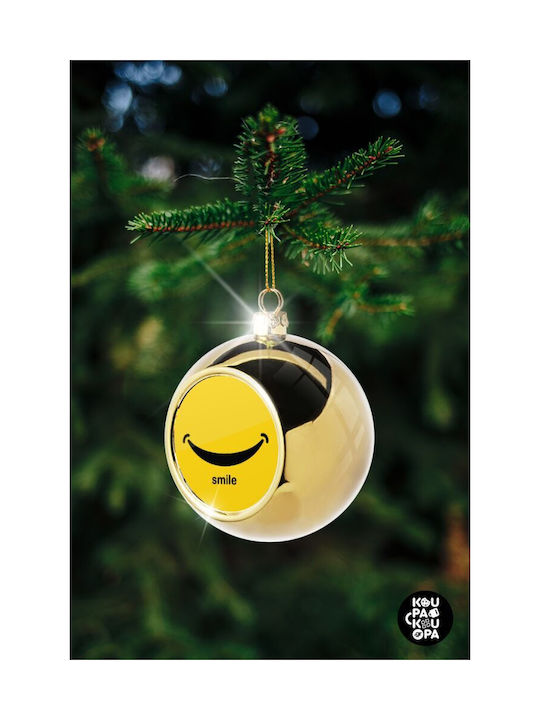 Smile!!! Christmas Ball Ornament Gold