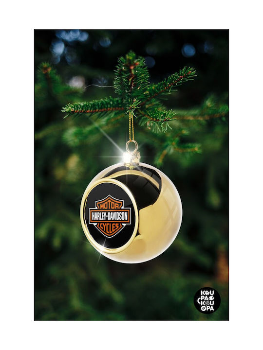 Motor Harley Davidson Weihnachtshänger Kugel Ornament Gold