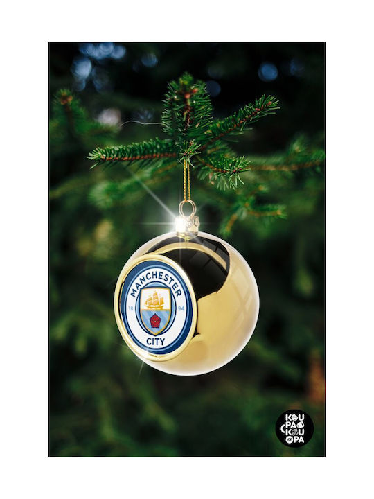 Manchester City Fc Christmas Ball Ornament Gold